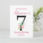 Magnolia 7e verjaardag save the date (Staand voorkant)