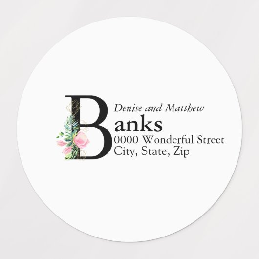 Magnolia-adreslabel Labels (Design 2)