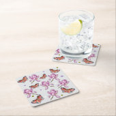 Magnolia and butterflies, watercolor pattern kartonnen onderzetters (Insitu)