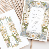 Magnolia Art Nouveau bruiloft Kaart