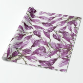 Magnolia Art Paarse Violet Waterverf Cadeaupapier (Uitgerold)