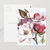 Magnolia Asian Flower  Old Illustration Briefkaart (Voorkant / Achterkant)