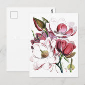 Magnolia Asian Flower  Old Illustration Briefkaart (Voorkant / Achterkant)