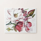 Magnolia Asian Flower Old Illustration Legpuzzel (Horizontaal)