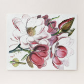 Magnolia Asian Flower Old Illustration Legpuzzel (Horizontaal)