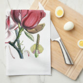 Magnolia Asian Flower  Old Illustration Theedoek (Quarter Fold)