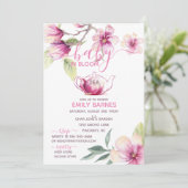 Magnolia Baby in Bloom Thee Uitnodiging (Staand voorkant)