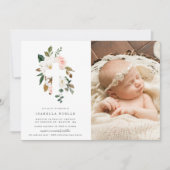 Magnolia Baptism Photo Invitation Kaart (Voorkant)