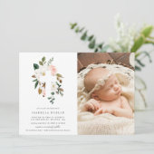 Magnolia Baptism Photo Invitation Kaart (Staand voorkant)