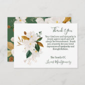 Magnolia begrafenis dank u, sympathie notitiekaartje (Voorkant / Achterkant)