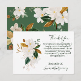 Magnolia begrafenis dank u, sympathie notitiekaartje