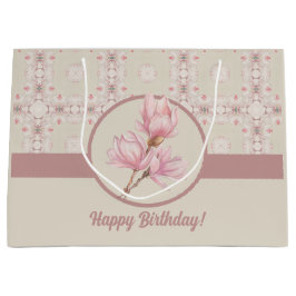  Magnolia Beige Ephemera Patroon Groot Cadeauzakje