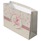  Magnolia Beige Ephemera Patroon Groot Cadeauzakje (Achterkant Gekanteld)