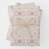  Magnolia Beige Ephemera Patroon Inpakpapier Vel (In situ)