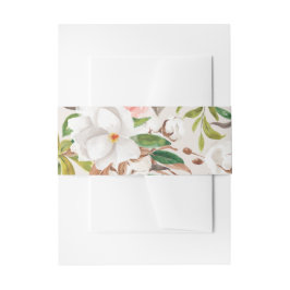 Magnolia Belly Band Wedding Invitation Wrap L201 Uitnodigingen Wikkel