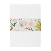 Magnolia Belly Band Wedding Invitation Wrap L201 Uitnodigingen Wikkel (Achterkant Voorbeeld)