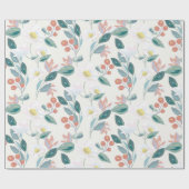 Magnolia & Berry Ivory Witte Bloemen Cadeaupapier (Vlak)