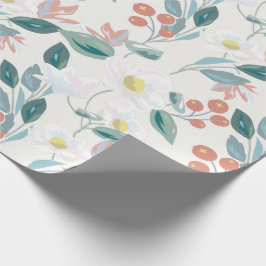 Magnolia & Berry Ivory Witte Bloemen Cadeaupapier