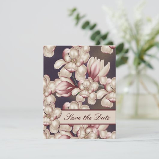 Magnolia Bewaar de datum bruiloft Magnolia uitnodi Save The Date (Staand voorkant)