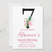 Magnolia Birthday Invitation, 7e verjaardag Kaart (Voorkant)