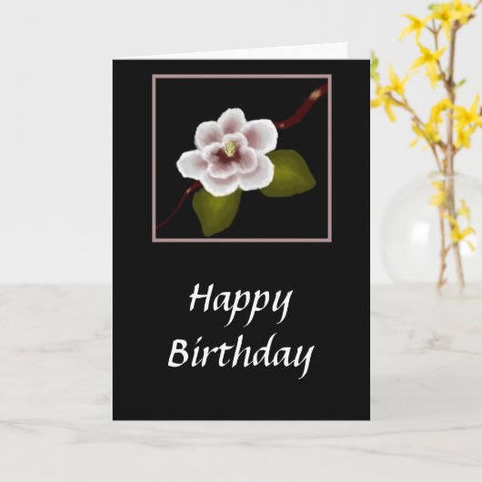 Magnolia Birthday Kaart (groot afdrukken) (Gele Bloem)