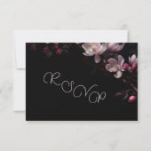 Magnolia Black Floral RSVP Kaartje (Achterkant)