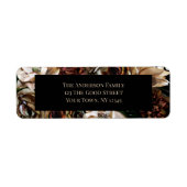 Magnolia Black & Gold Floral Etiket (Voorkant)