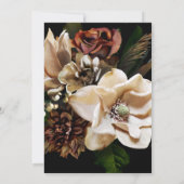 Magnolia Black Gold Floral Save the Date Kaart (Achterkant)
