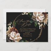 Magnolia Black Gold Wreator Floral Save the Date i Kaart (Voorkant)
