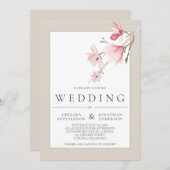 Magnolia Bloei Bruiloft Uitnodigingen (Voorkant / Achterkant)