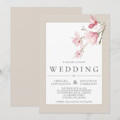 Magnolia Bloei Bruilofts Uitnodigingen (Voorkant / Achterkant)