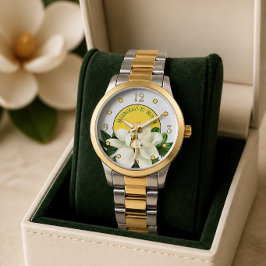 Magnolia Bloei | Elegante Tweekleurige Dames Horloge