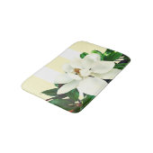 Magnolia Bloei | Geel & Wit Gestreepte Badmat (Gekanteld)