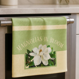 Magnolia Bloei | Groene & Gele Keukenhanddoek