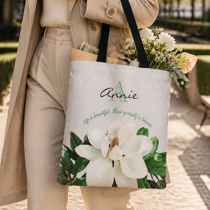 Magnolia Bloei Leven is Mooi Gepersonaliseerd Tote Bag