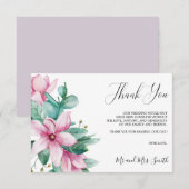 Magnolia Bloei | Rustieke Bloemige Trouwdag Bedank Bedankkaart (Voorkant / Achterkant)