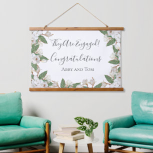 Magnolia Bloem Botanische Verlovingsbanner Hangend Wandkleed