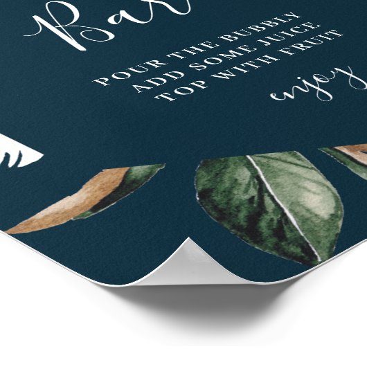 Magnolia bloem bruidsshower mimosa bar bord poster (Hoek)