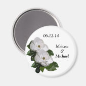 Magnolia Bloem Bruiloft Save the Date Magnet (Voorkant / Achterkant)