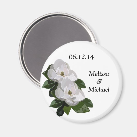 Magnolia Bloem Bruiloft Save the Date Magnet (Voorkant / Achterkant)