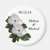 Magnolia Bloem Bruiloft Save the Date Magnet (Voorkant)
