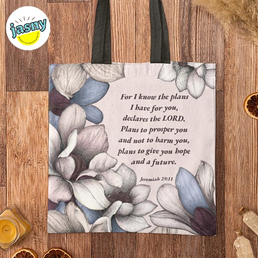 Magnolia Bloem Christelijke Schrift Jeremia 29:11 Tote Bag