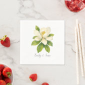 Magnolia Bloem Custom Trouw Monogram Servet (Insitu)