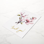 Magnolia Bloem "Dank je!" bewerkbaar Folie Feestdagenkaart (Gedraaid)