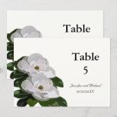 Magnolia Bloem Moderne Trouwtafel Markeringen Kaart (Voorkant / Achterkant)