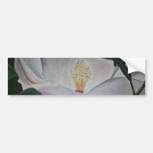 magnolia bloem olieverfschildering bumpersticker (Voorkant)