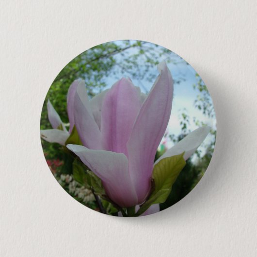 magnolia bloem ronde button 5,7 cm (Voorkant)