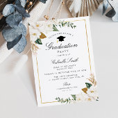 Magnolia bloemen afstudeerfeest uitnodiging