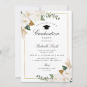Magnolia bloemen afstudeerfeest uitnodiging (Voorkant)
