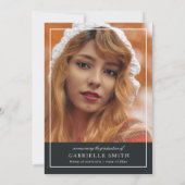 Magnolia bloemen afstudeerfeest uitnodiging (Achterkant)